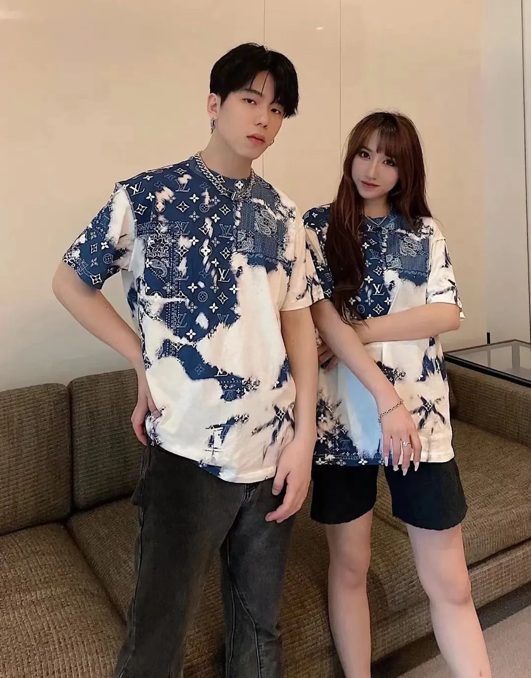 Louis Vuitton/Louis Vuitton Cashew Flower Series Short Sleeve